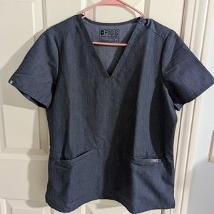 FIGS Scrub Top Limited Edition HEATHERED NAVY - Size Medium